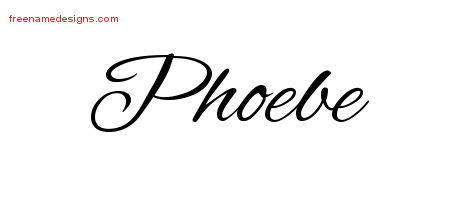 Cursive Name Tattoo Designs Phoebe Download Free