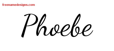 Lively Script Name Tattoo Designs Phoebe Free Printout