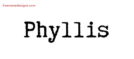 Typewriter Name Tattoo Designs Phyllis Free Download