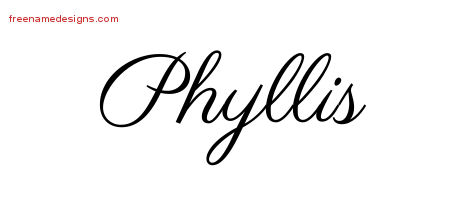 Classic Name Tattoo Designs Phyllis Graphic Download