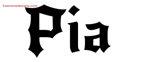 Gothic Name Tattoo Designs Pia Free Graphic