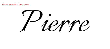 Calligraphic Name Tattoo Designs Pierre Free Graphic