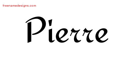 Calligraphic Stylish Name Tattoo Designs Pierre Free Graphic