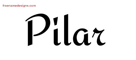 Calligraphic Stylish Name Tattoo Designs Pilar Download Free
