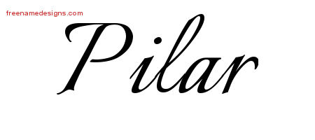 Calligraphic Name Tattoo Designs Pilar Download Free
