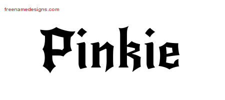 Gothic Name Tattoo Designs Pinkie Free Graphic