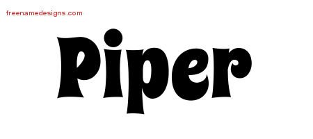 Groovy Name Tattoo Designs Piper Free Lettering