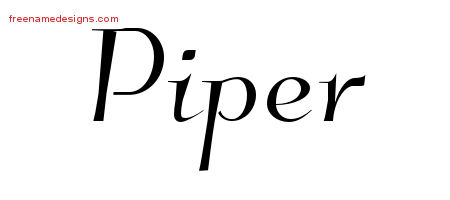 Elegant Name Tattoo Designs Piper Free Graphic