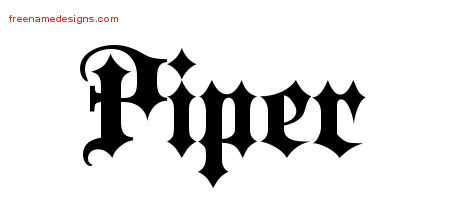 Old English Name Tattoo Designs Piper Free