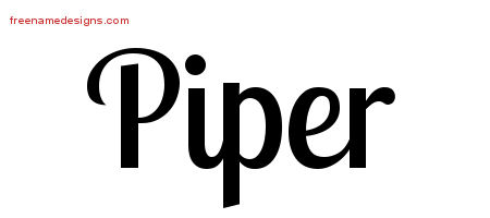 Handwritten Name Tattoo Designs Piper Free Download