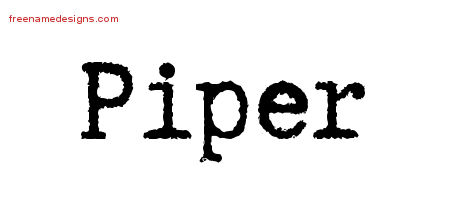 Typewriter Name Tattoo Designs Piper Free Download