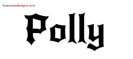Gothic Name Tattoo Designs Polly Free Graphic
