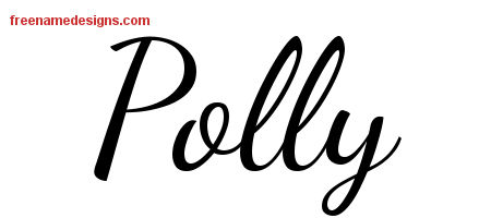 Lively Script Name Tattoo Designs Polly Free Printout