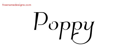 Elegant Name Tattoo Designs Poppy Free Graphic