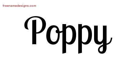 Handwritten Name Tattoo Designs Poppy Free Download