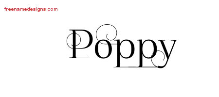 Decorated Name Tattoo Designs Poppy Free