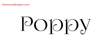 Vintage Name Tattoo Designs Poppy Free Download