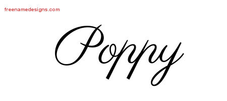 Classic Name Tattoo Designs Poppy Graphic Download