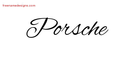 Cursive Name Tattoo Designs Porsche Download Free