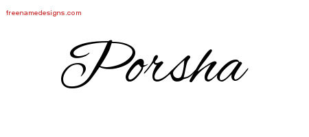 Cursive Name Tattoo Designs Porsha Download Free