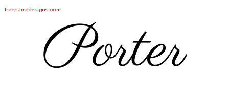 Classic Name Tattoo Designs Porter Printable