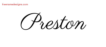 Classic Name Tattoo Designs Preston Printable