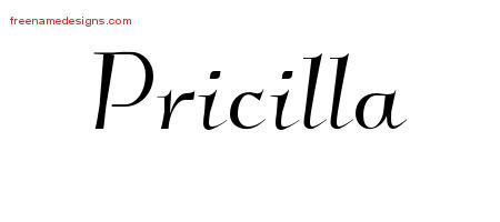 Elegant Name Tattoo Designs Pricilla Free Graphic