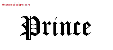 Blackletter Name Tattoo Designs Prince Printable