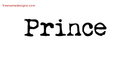 Vintage Writer Name Tattoo Designs Prince Free