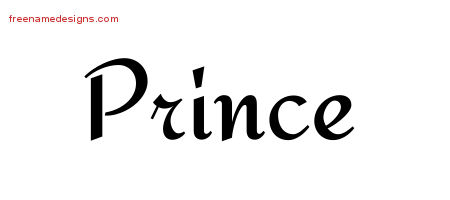 Calligraphic Stylish Name Tattoo Designs Prince Free Graphic
