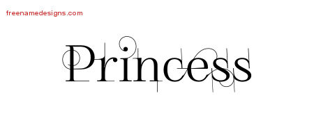 Decorated Name Tattoo Designs Princess Free