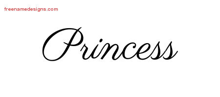 Classic Name Tattoo Designs Princess Graphic Download