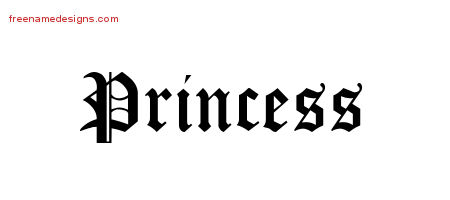 Blackletter Name Tattoo Designs Princess Graphic Download
