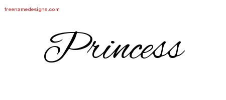 Cursive Name Tattoo Designs Princess Download Free