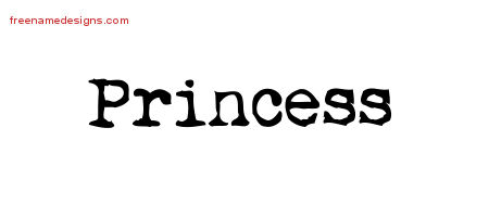 Vintage Writer Name Tattoo Designs Princess Free Lettering