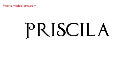 Regal Victorian Name Tattoo Designs Priscila Graphic Download