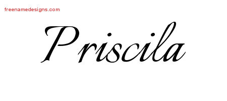 Calligraphic Name Tattoo Designs Priscila Download Free