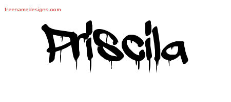 Graffiti Name Tattoo Designs Priscila Free Lettering