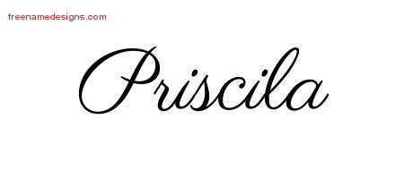 Classic Name Tattoo Designs Priscila Graphic Download