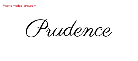 Classic Name Tattoo Designs Prudence Graphic Download