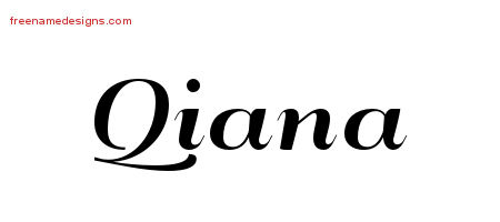 Art Deco Name Tattoo Designs Qiana Printable