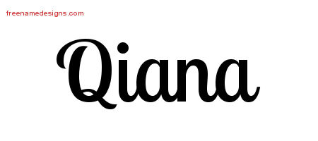 Handwritten Name Tattoo Designs Qiana Free Download