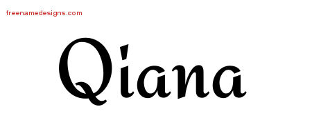 Calligraphic Stylish Name Tattoo Designs Qiana Download Free