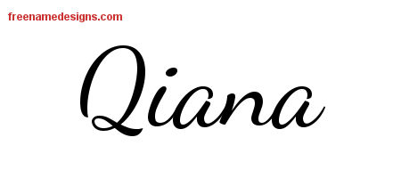 Lively Script Name Tattoo Designs Qiana Free Printout