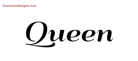 Art Deco Name Tattoo Designs Queen Printable