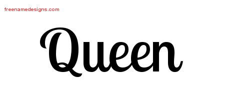 Handwritten Name Tattoo Designs Queen Free Download