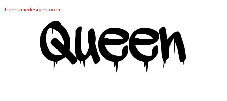 Graffiti Name Tattoo Designs Queen Free Lettering