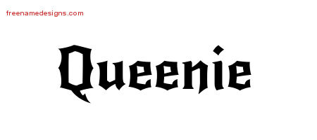 Gothic Name Tattoo Designs Queenie Free Graphic