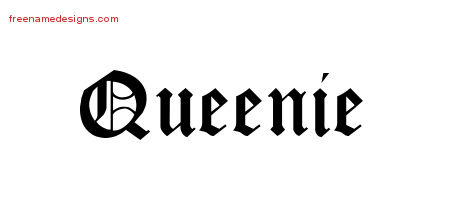 Blackletter Name Tattoo Designs Queenie Graphic Download