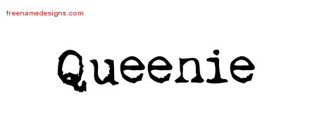 Vintage Writer Name Tattoo Designs Queenie Free Lettering
